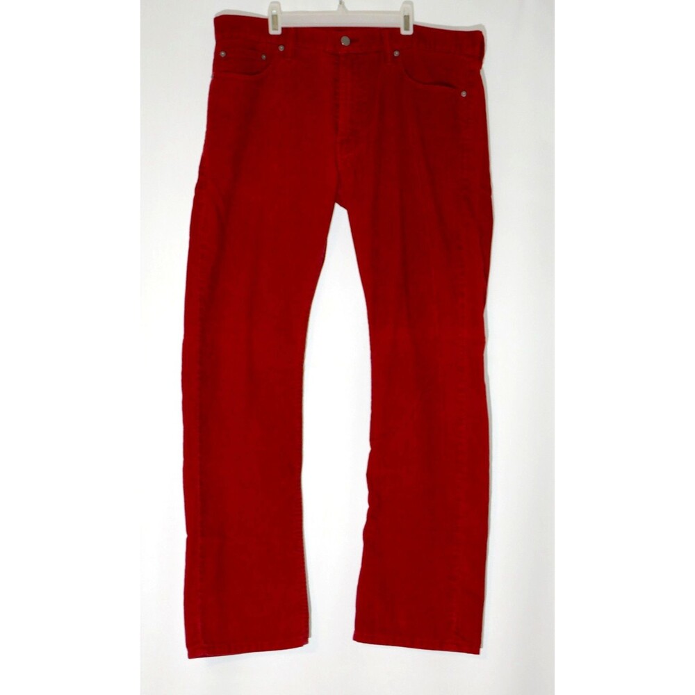Levi's 514 Men's Red Corduroy Slim Fit Straight Leg Jeans Size 36x32